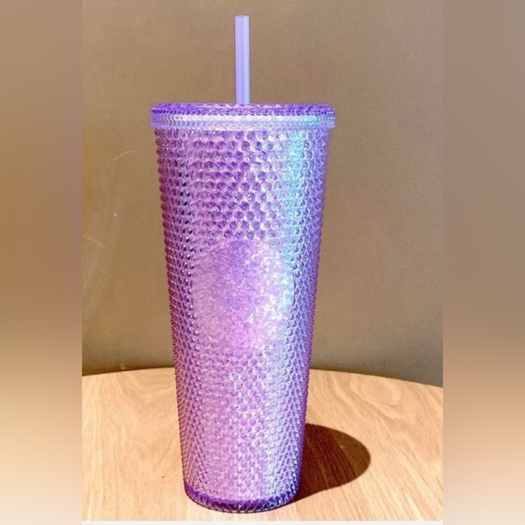 Starbucks China Purple Bling Cup Studded Iridescent Tumbler Venti 24oz Overseas - Picture 3 of 10